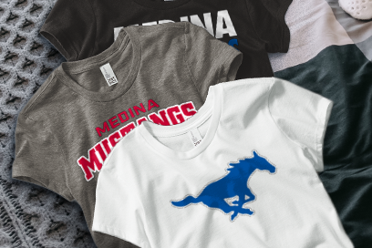 MEDINA HIGH SCHOOL MUSTANGS Tees (Option 1) Banner