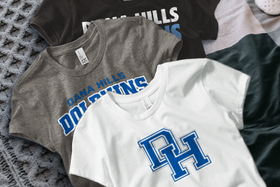 DANA HILLS HIGH SCHOOL DOLPHINS Tees (Option 1) Banner