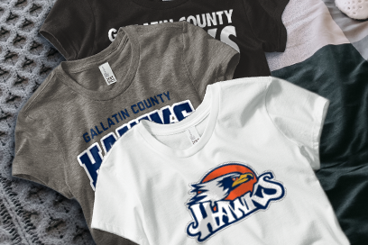 GALLATIN COUNTY HIGH SCHOOL HAWKS Tees (Option 1) Banner