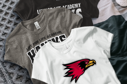 LIFT FOR LIFE ACADEMY HIGH SCHOOL HAWKS Tees (Option 1) Banner
