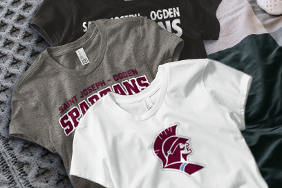 SAINT JOSEPH-OGDEN HIGH SCHOOL SPARTANS Tees (Option 1) Banner
