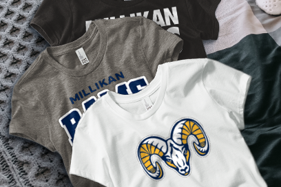 MILLIKAN HIGH SCHOOL RAMS Tees (Option 1) Banner
