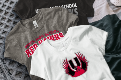 UNION HIGH SCHOOL RED HAWKS Tees (Option 1) Banner