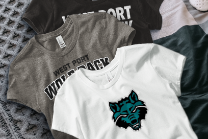 WEST PORT HIGH SCHOOL WOLF PACK Tees (Option 1) Banner