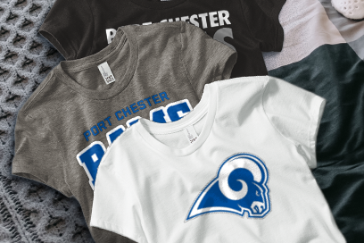 PORT CHESTER HIGH SCHOOL RAMS Tees (Option 1) Banner