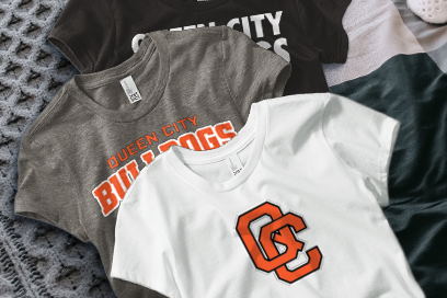 QUEEN CITY HIGH SCHOOL BULLDOGS Tees (Option 1) Banner