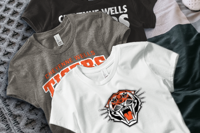 CHEYENNE WELLS HIGH SCHOOL TIGERS Tees (Option 1) Banner