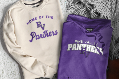PINE VALLEY HIGH SCHOOL PANTHERS Sweatshirts (Option 3) Banner