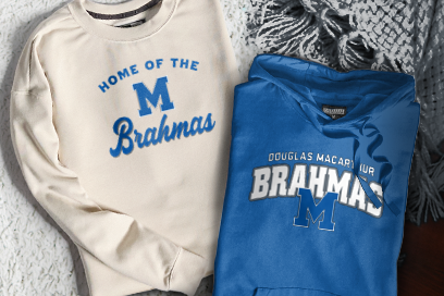 DOUGLAS MACARTHUR HIGH SCHOOL BRAHMAS Sweatshirts (Option 3) Banner