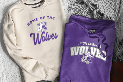 UNION SPRINGS HIGH SCHOOL WOLVES Sweatshirts (Option 3) Banner