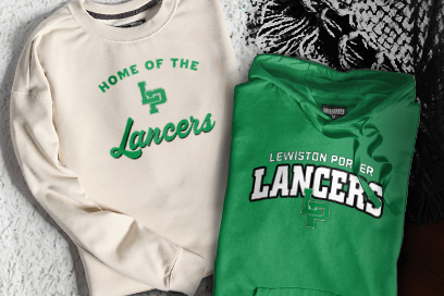 LEWISTON PORTER CENTRAL HIGH SCHOOL LANCERS Sweatshirts (Option 3) Banner