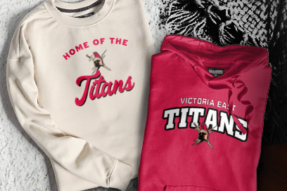 VICTORIA EAST HIGH SCHOOL TITANS Sweatshirts (Option 3) Banner