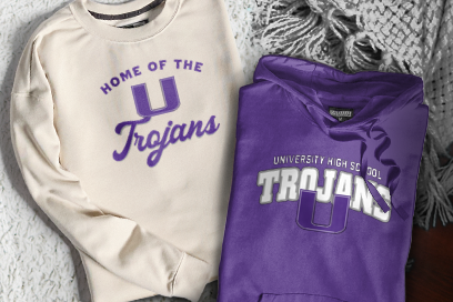 UNIVERSITY HIGH SCHOOL TROJANS Sweatshirts (Option 3) Banner