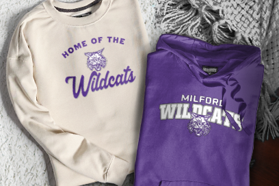 MILFORD CENTRAL SCHOOL WILDCATS Sweatshirts (Option 3) Banner