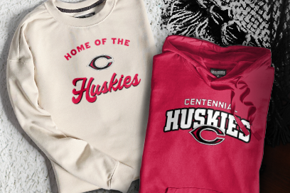 CENTENNIAL HIGH SCHOOL HUSKIES Sweatshirts (Option 3) Banner