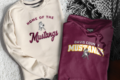 DAVIS COUNTY HIGH SCHOOL MUSTANGS Sweatshirts (Option 3) Banner