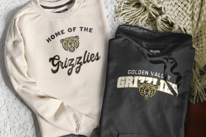 GOLDEN VALLEY HIGH SCHOOL GRIZZLIES Sweatshirts (Option 3) Banner