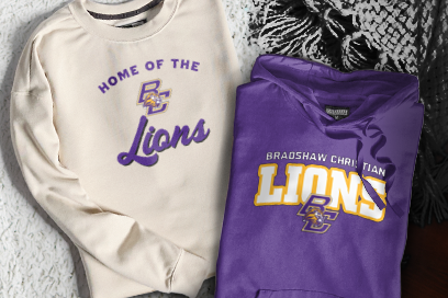 BRADSHAW CHRISTIAN HIGH SCHOOL LIONS Sweatshirts (Option 3) Banner