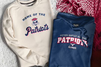 VICTORY BAPTIST ACADEMY PATRIOTS Sweatshirts (Option 3) Banner