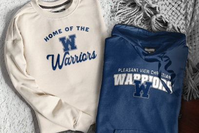 Pleasant View Christian Warriors Sweatshirts (Option 3) Banner
