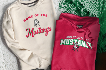 LINN COUNTY R-1 HIGH SCHOOL MUSTANGS Sweatshirts (Option 3) Banner