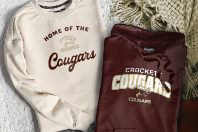 CROCKETT HIGH SCHOOL COUGARS Sweatshirts (Option 3) Banner
