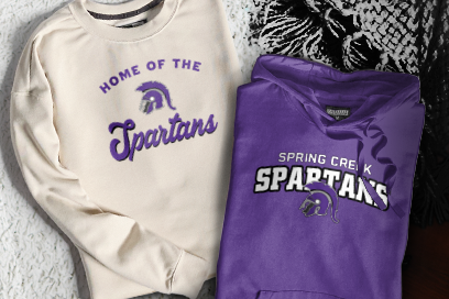 SPRING CREEK HIGH SCHOOL SPARTANS Sweatshirts (Option 3) Banner