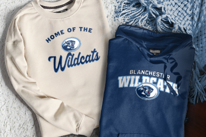BLANCHESTER HIGH SCHOOL WILDCATS Sweatshirts (Option 3) Banner