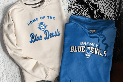 BREMEN HIGH SCHOOL BLUE DEVILS Sweatshirts (Option 3) Banner