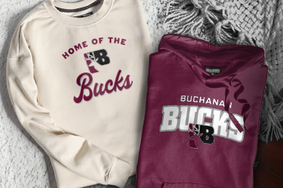BUCHANAN HIGH SCHOOL BUCKS Sweatshirts (Option 3) Banner