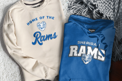 SHERIDAN HIGH SCHOOL RAMS Sweatshirts (Option 3) Banner