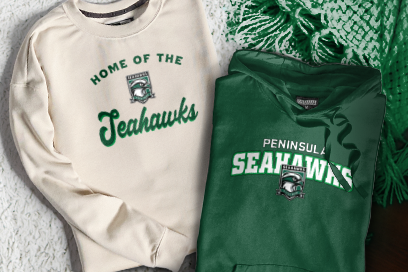 PENINSULA HIGH SCHOOL SEAHAWKS Sweatshirts (Option 3) Banner