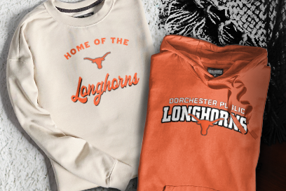 DORCHESTER PUBLIC HIGH SCHOOL LONGHORNS Sweatshirts (Option 3) Banner