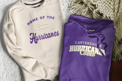 CARTERSVILLE HIGH SCHOOL HURRICANES Sweatshirts (Option 3) Banner
