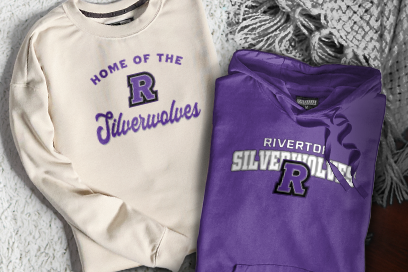 RIVERTON HIGH SCHOOL SILVERWOLVES Sweatshirts (Option 3) Banner