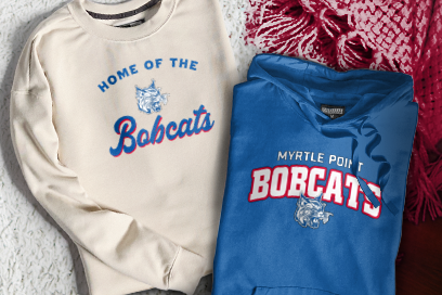 MYRTLE POINT HIGH SCHOOL BOBCATS Sweatshirts (Option 3) Banner