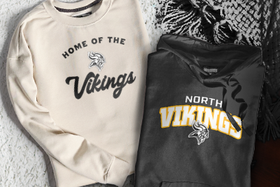 NORTH HIGH SCHOOL VIKINGS Sweatshirts (Option 3) Banner
