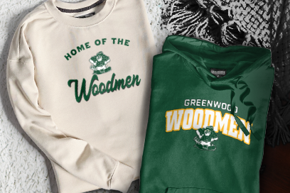 GREENWOOD COMMUNITY HIGH SCHOOL WOODMEN Sweatshirts (Option 3) Banner