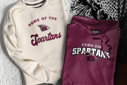 EXIRA-ELK HORN-KIMBALLTON HIGH SCHOOL SPARTANS Sweatshirts (Option 3) Banner