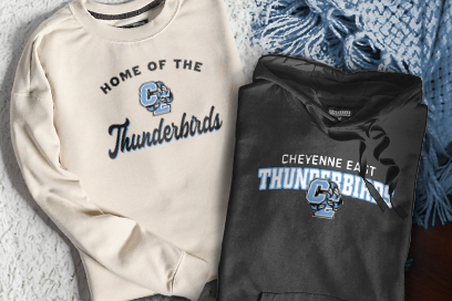 CHEYENNE EAST HIGH SCHOOL THUNDERBIRDS Sweatshirts (Option 3) Banner