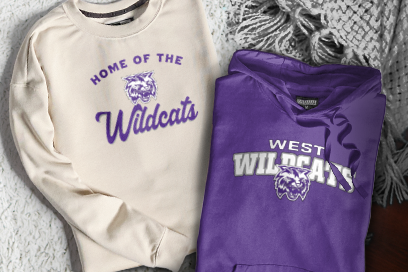 WEST HIGH SCHOOL WILDCATS Sweatshirts (Option 3) Banner