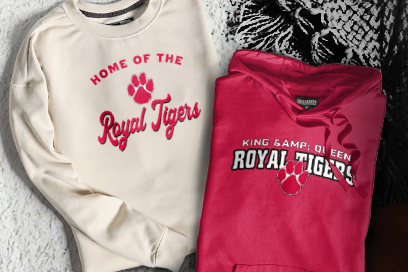 KING & QUEEN CENTRAL HIGH ROYAL TIGERS Sweatshirts (Option 3) Banner