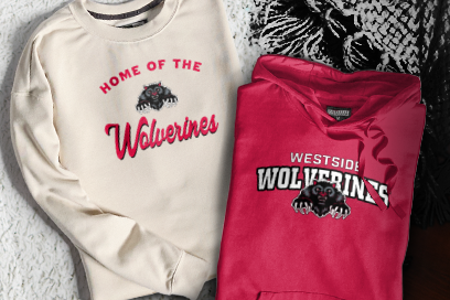 WESTSIDE HIGH SCHOOL WOLVERINES Sweatshirts (Option 3) Banner