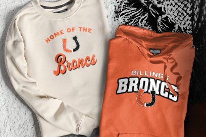BILLINGS SENIOR HIGH SCHOOL BRONCS Sweatshirts (Option 3) Banner