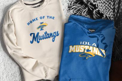 IOLA HIGH SCHOOL MUSTANGS Sweatshirts (Option 3) Banner