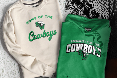 SOUTHWEST GUILFORD HIGH SCHOOL COWBOYS Sweatshirts (Option 3) Banner