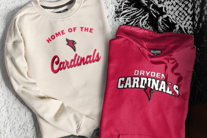 DRYDEN COMMUNITY HIGH SCHOOL CARDINALS Sweatshirts (Option 3) Banner