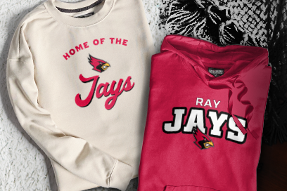 RAY HIGH SCHOOL JAYS Sweatshirts (Option 3) Banner