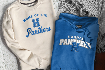HARRAH HIGH SCHOOL PANTHERS Sweatshirts (Option 3) Banner