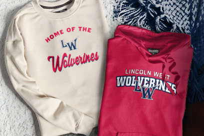 LINCOLN WEST HIGH SCHOOL WOLVERINES Sweatshirts (Option 3) Banner